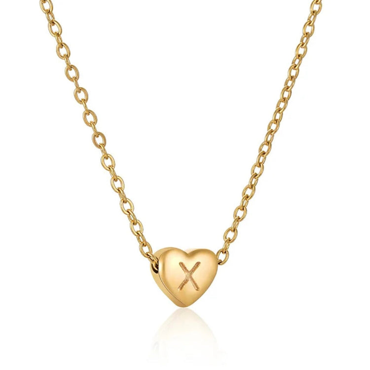 Heart Initial Necklace XMTX Collections