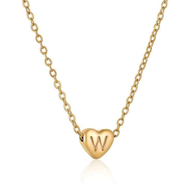 Heart Initial Necklace XMTX Collections