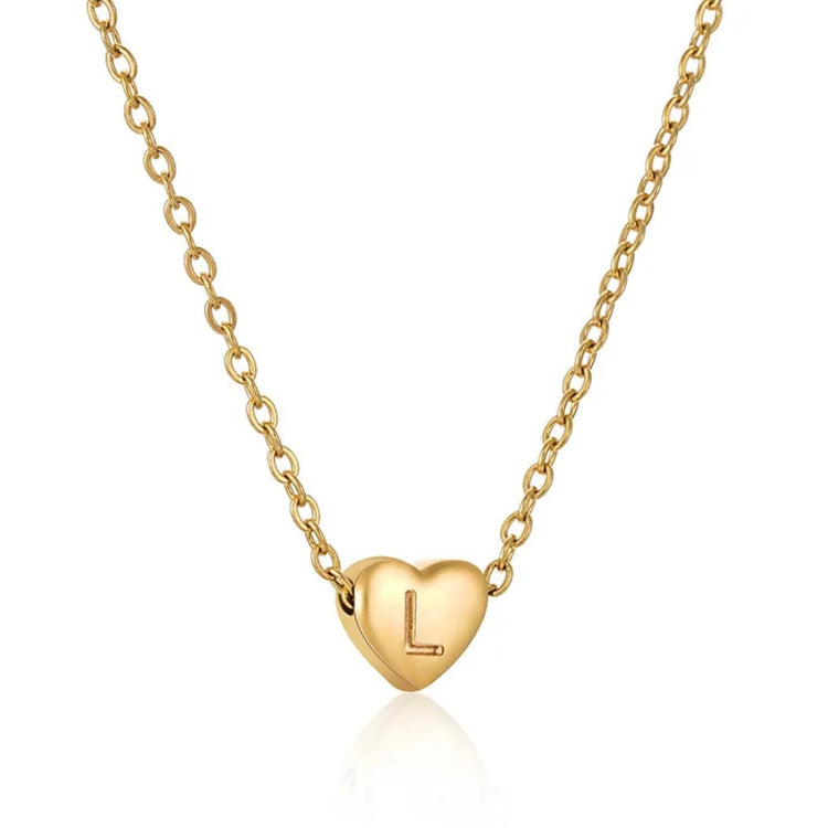 Heart Initial Necklace XMTX Collections