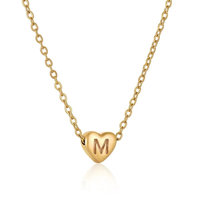 Heart Initial Necklace XMTX Collections