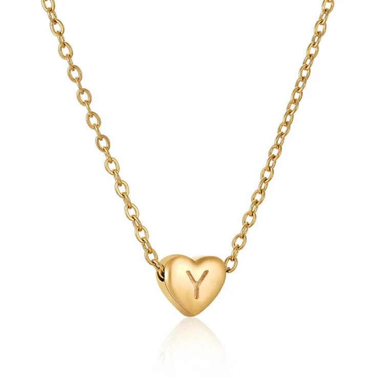 Heart Initial Necklace XMTX Collections