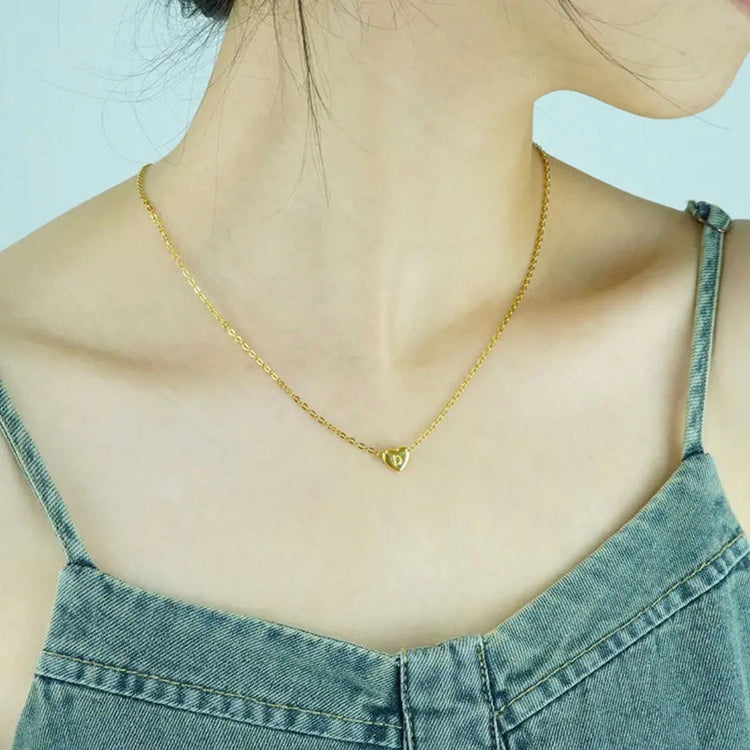 Heart Initial Necklace XMTX Collections