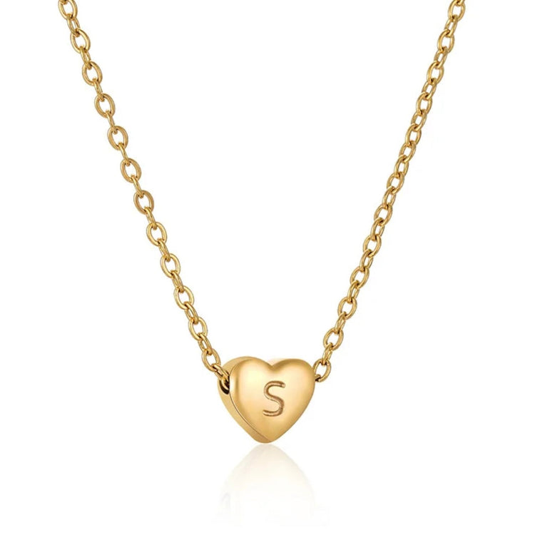 Heart Initial Necklace XMTX Collections