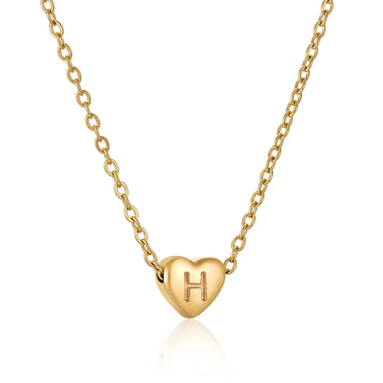 Heart Initial Necklace XMTX Collections