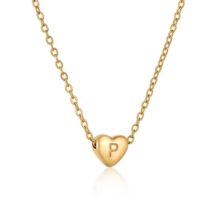 Heart Initial Necklace XMTX Collections