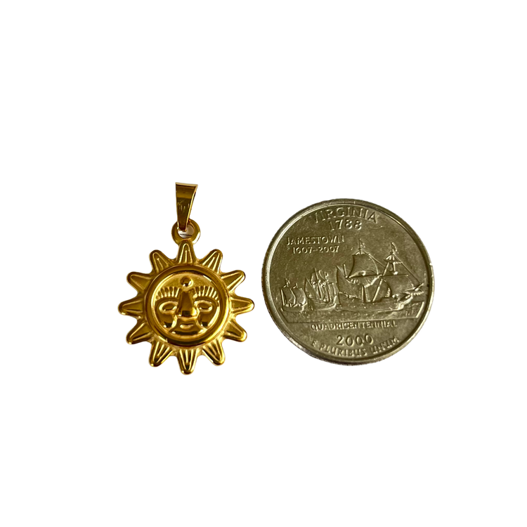 Sun Face Gold Charm XMTX Collections