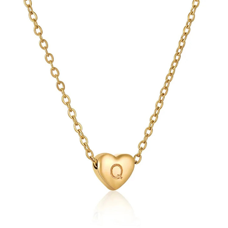 Heart Initial Necklace XMTX Collections