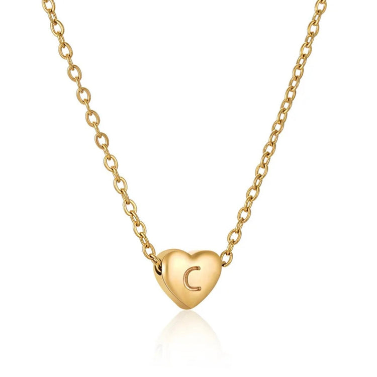 Heart Initial Necklace XMTX Collections