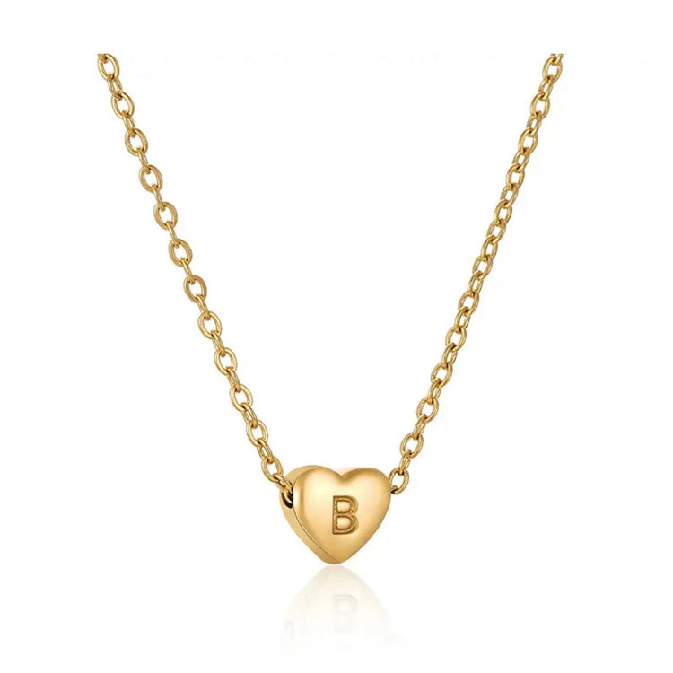 Heart Initial Necklace XMTX Collections