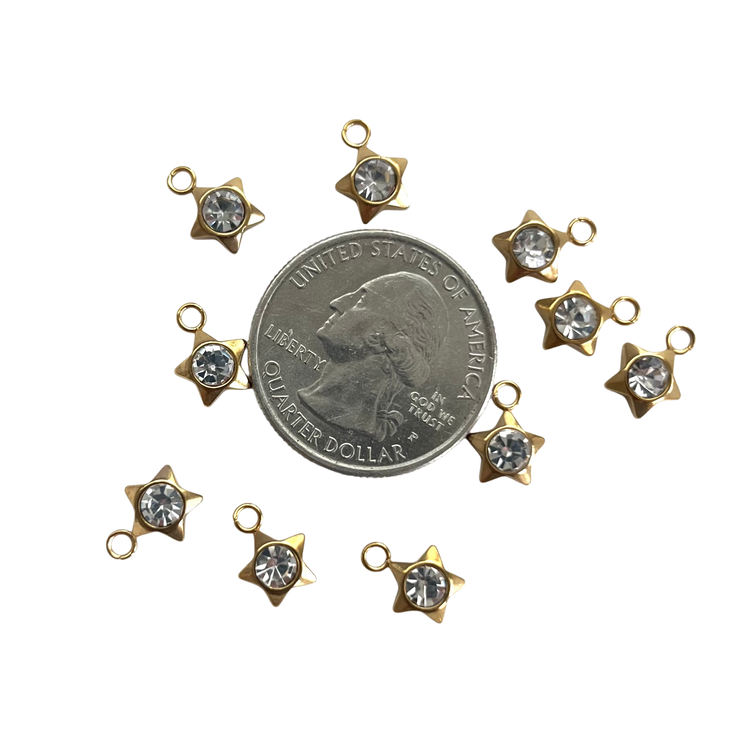 Gold Star Rhinestone Charm XMTX Collections