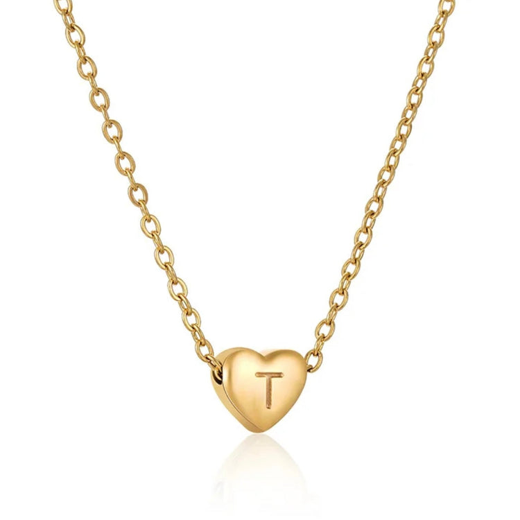 Heart Initial Necklace XMTX Collections