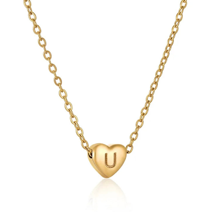 Heart Initial Necklace XMTX Collections
