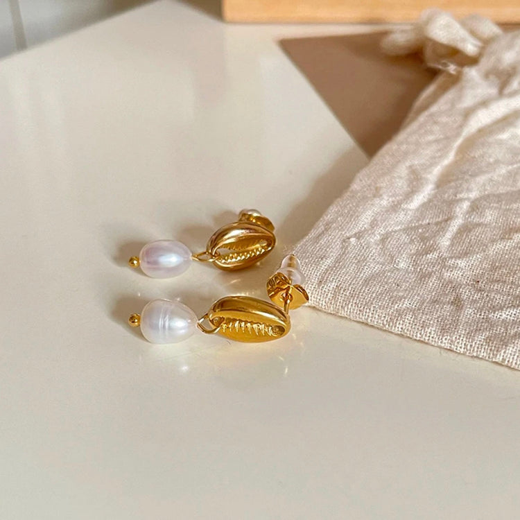 Under the Sea Pearl Shell Earrings XMTX Collections