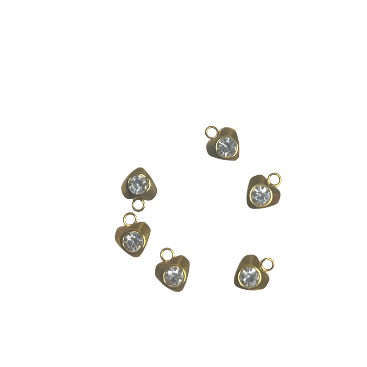 Gold Rhinestone Heart Charm XMTX Collections