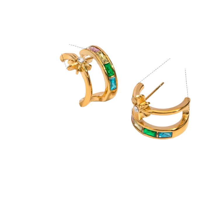 Eight Point Double Hoop Earrings XMTX Collections