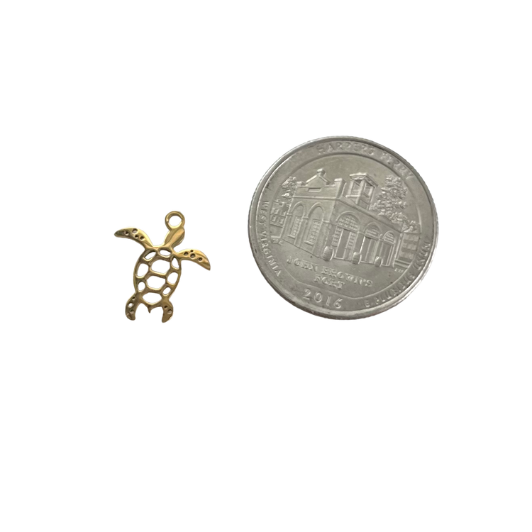 Gold Sea Turtle Charm XMTX Collections