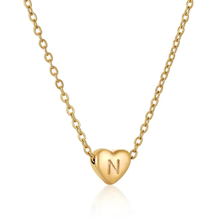 Heart Initial Necklace XMTX Collections