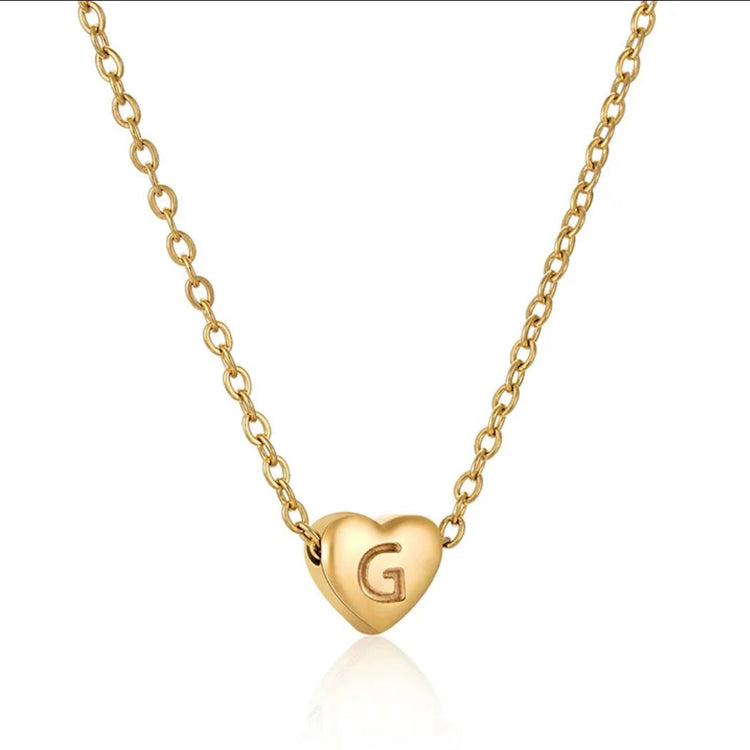 Heart Initial Necklace XMTX Collections