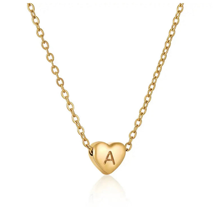 Heart Initial Necklace XMTX Collections