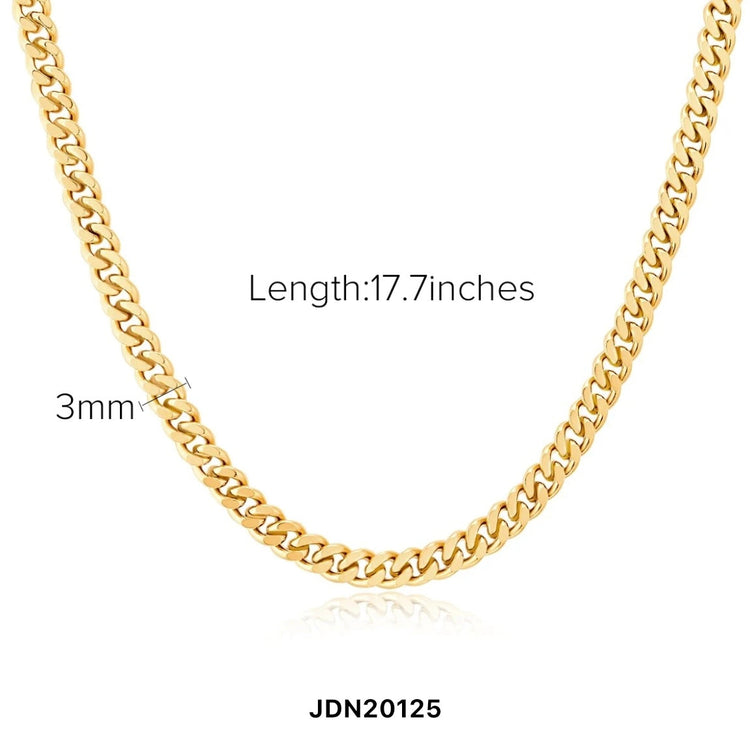 3MM Cuban Chain Necklace XMTX Collections