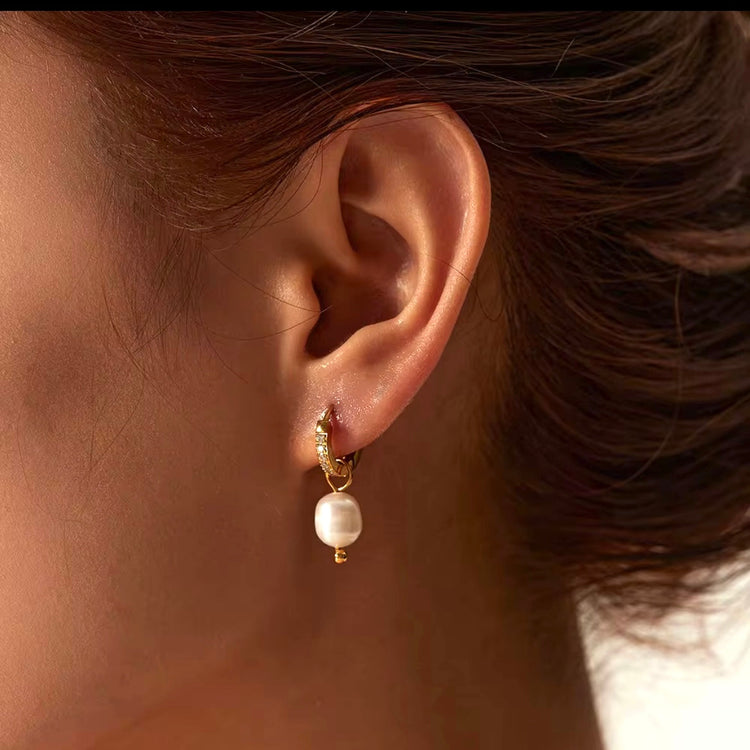 Allegra Pearl Earrings XMTX Collections