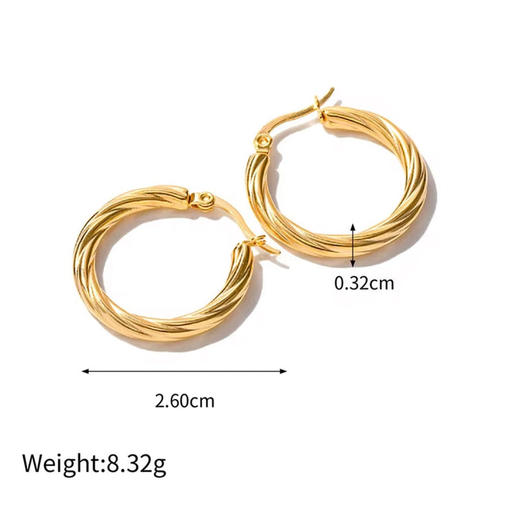 Emma Twisted Hoop Earrings XMTX Collections