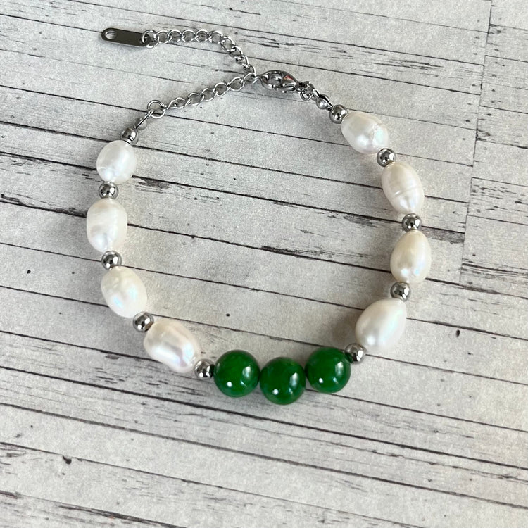Pearls & Jade Bracelet XMTX Collections