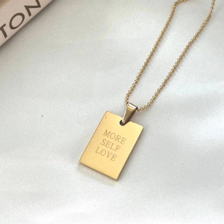 MORE SELF LOVE Affirmation Necklace XMTX Collections