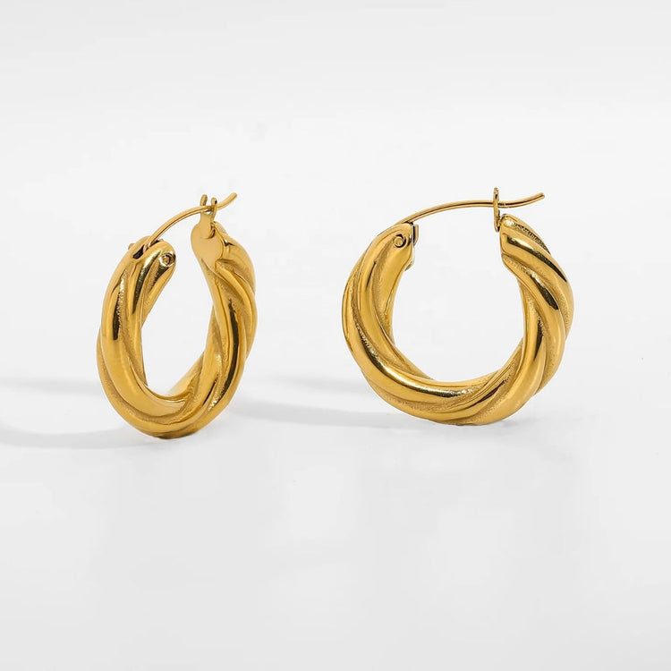 Evie Twisted Hoop Earrings XMTX Collections