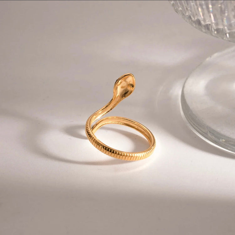 Green Eye Snake Open Ring XMTX Collections