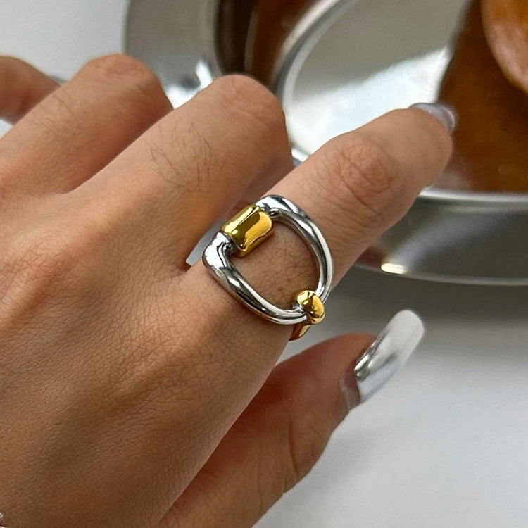 Buckle Two Tone Open Ring XMTX Collections