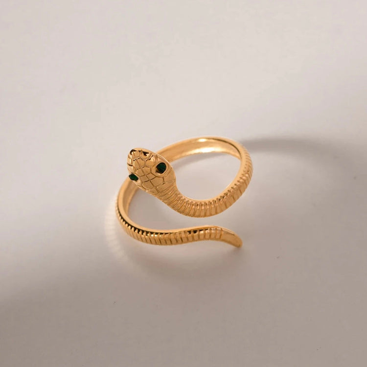 Green Eye Snake Open Ring XMTX Collections