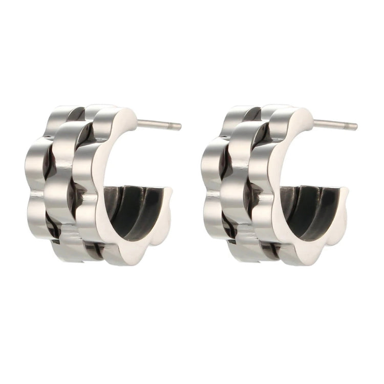 Watchband Hoop Earrings XMTX Collections