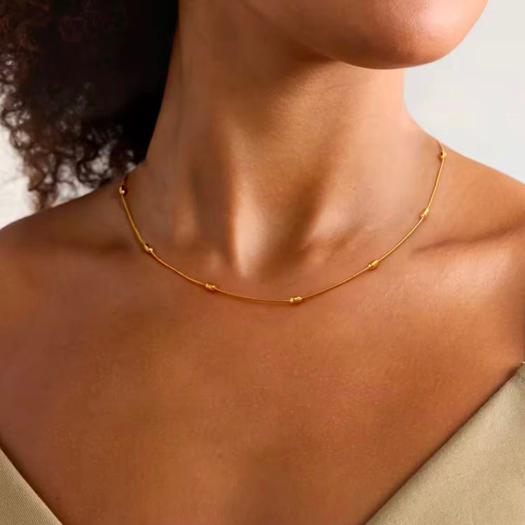 Charlotte Oval Beads Snake Necklace XMTX Collections