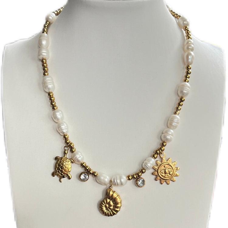 Nicolina Pearl Handmade Necklace XMTX Collections