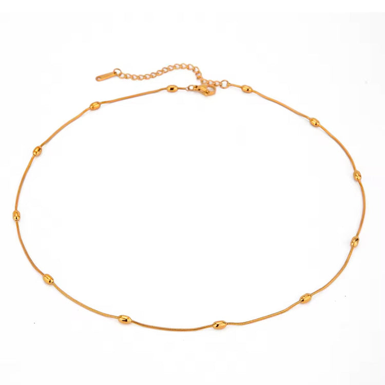 Charlotte Oval Beads Snake Necklace XMTX Collections