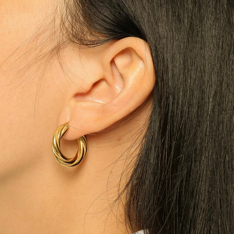 Evie Twisted Hoop Earrings XMTX Collections