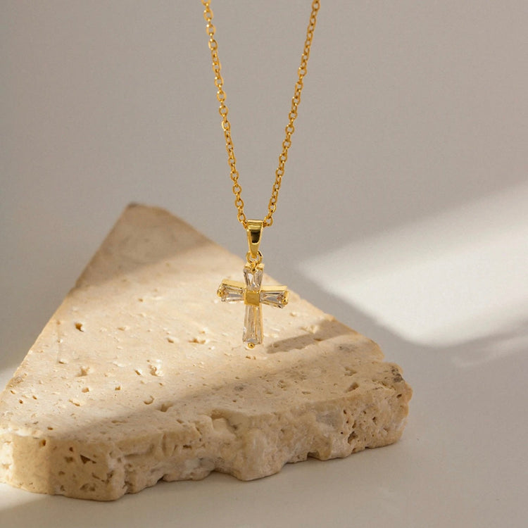 Vintage Rhinestone Cross Necklace XMTX Collections
