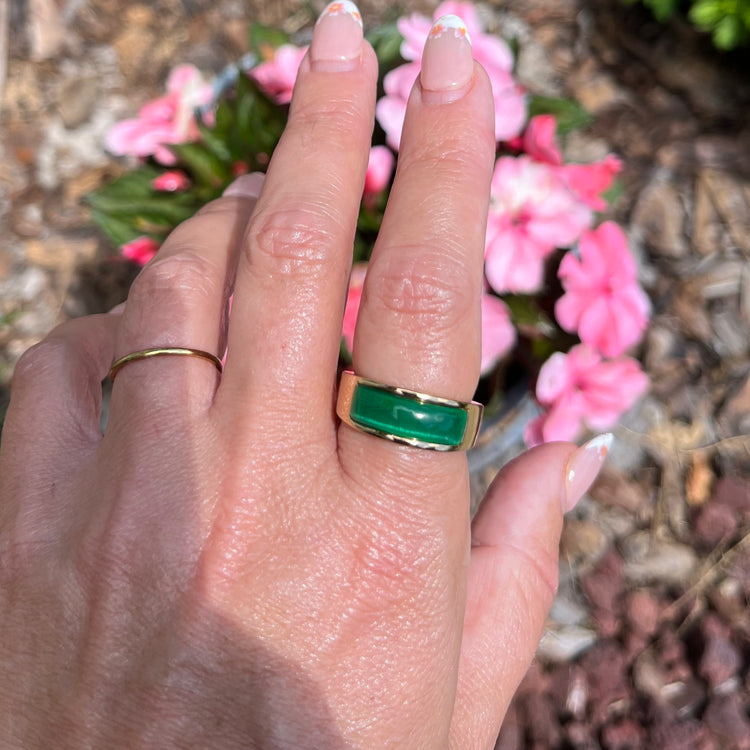 Green Opal Chunky Band Ring XMTX Collections