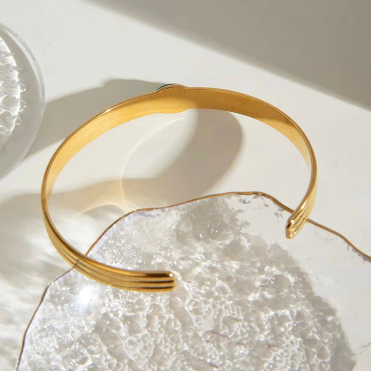 Green Agate Bangle Bracelet XMTX Collections