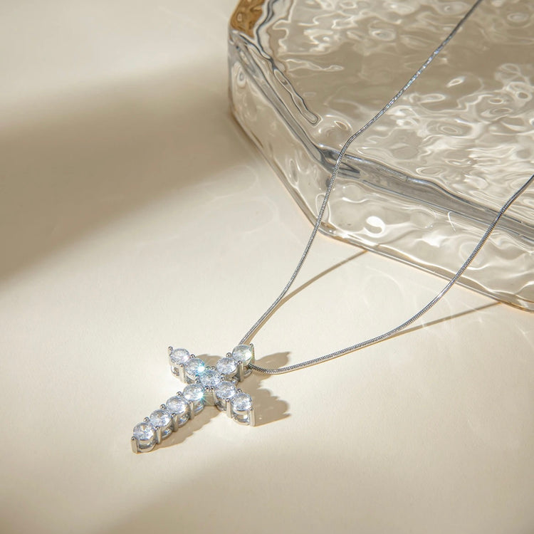 Embrace timeless beauty with our Statement Rhinestone Cross Necklace. Each sparkling stone exudes elegance, making a bold statement that is sure to elevate any outfit. Perfect for any occasion, this necklace is a must-have in your jewelry collection. Shine on with this beautiful, timeless piece.
Made to last! Tarnish and Water Resistant, Hypoallergenic
20" long +2" ext
Closure : Lobster Clasp
Cross 1.3"
316L Stainless Steel 