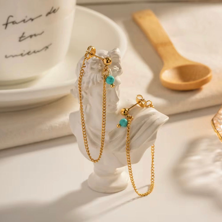 These Turquoise Tassel Earrings are a must-have for any jewelry collection! With their original design and lightweight feel, they are perfect for adorning both first and second piercings. Add a pop of color and style to any outfit with these statement earrings!
Made to last!
Tarnish and Water Resistant, Beach & Shower friendly, Hypoallergenic
Chain hangs 2" low from the ear
18K Gold Plated over 316L Stainless Steel base