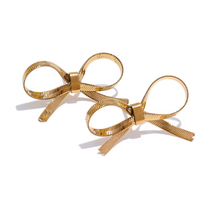 Bow Snake Link Earrings XMTX Collections
