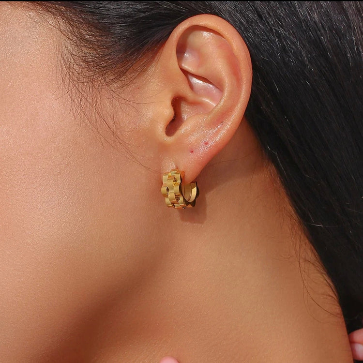 Watchband Hoop Earrings XMTX Collections