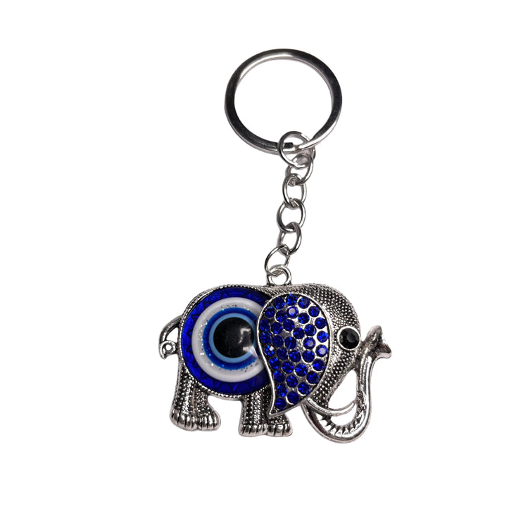 Evil Eye Lucky Elephant Key Chain XMTX Collections