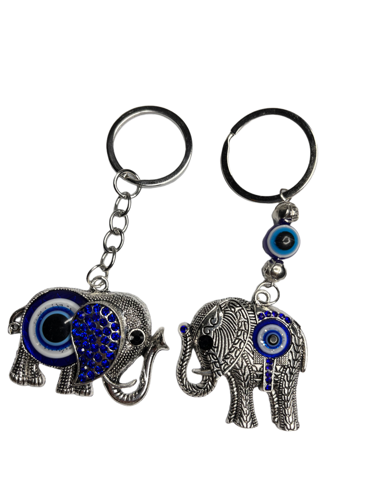 Evil Eye Lucky Elephant Key Chain XMTX Collections