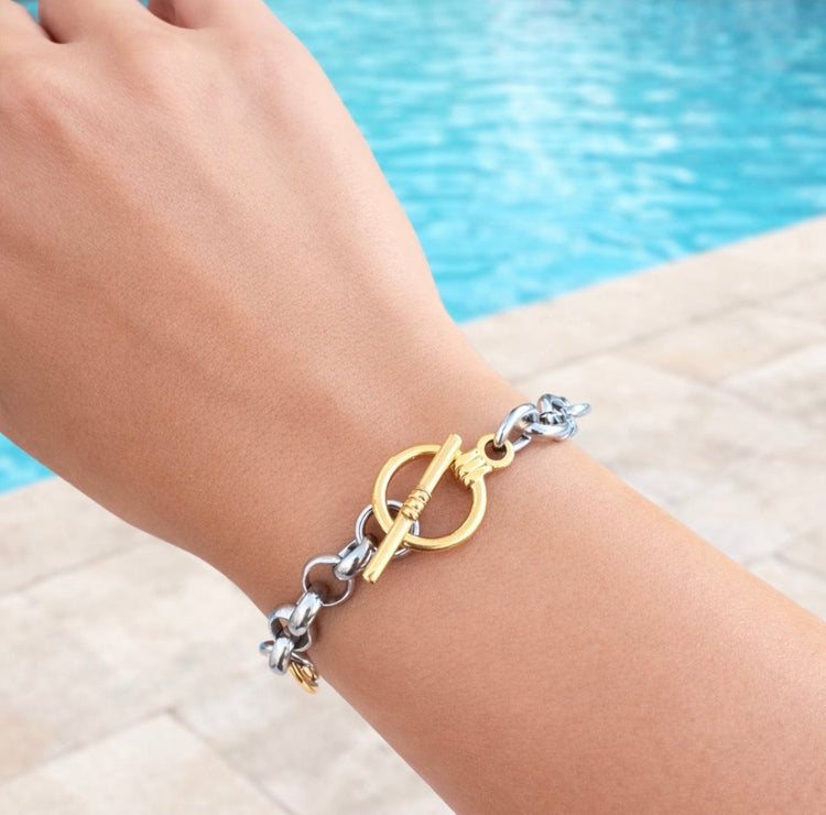 Maren Two-Tone Toggle Bracelet XMTX Collections
