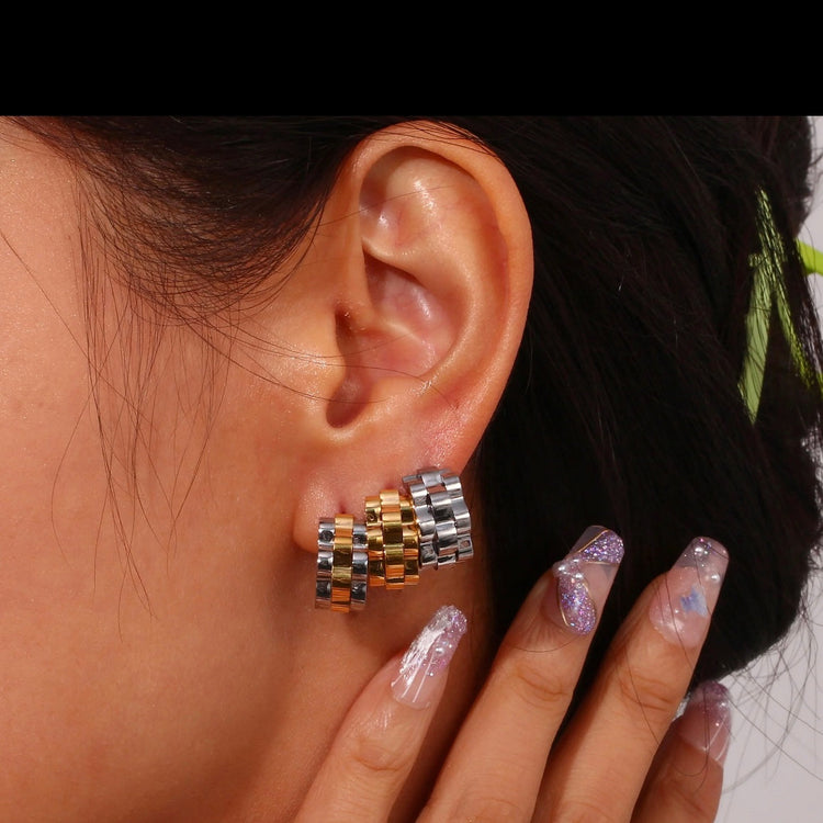 Watchband Hoop Earrings XMTX Collections