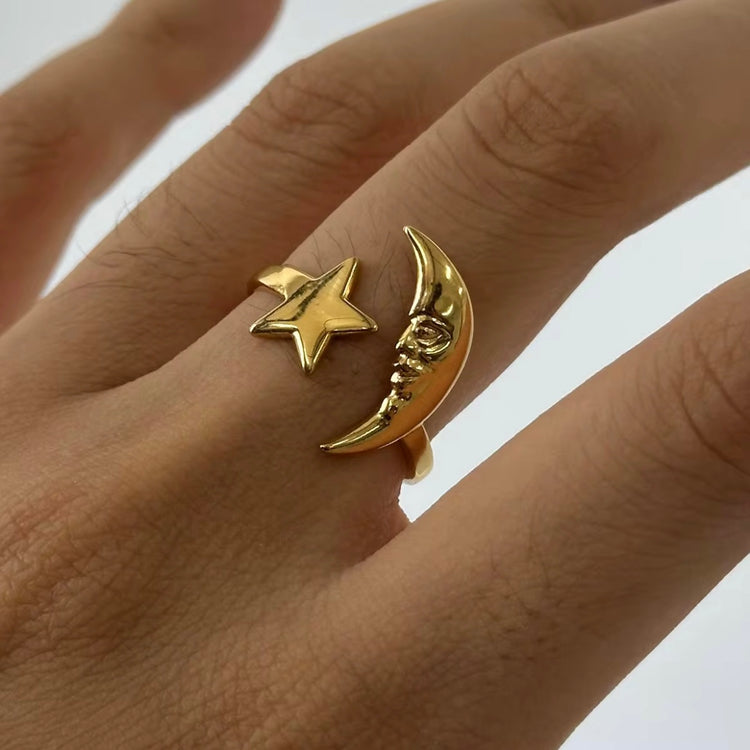 This Moon & Star Open Ring combines a mystical and trendy design that is both cute and water resistant. Made from high-quality materials, this ring is perfect for any occasion and brings a touch of magic to any outfit. Add this unique piece to your collection and stand out with its enchanting charm.
Fit Size 7-8 , adjustable
18k Gold over Stainless Steel - Made to last!
Hypoallergenic, Tarnish free Shower & Beach Friendly