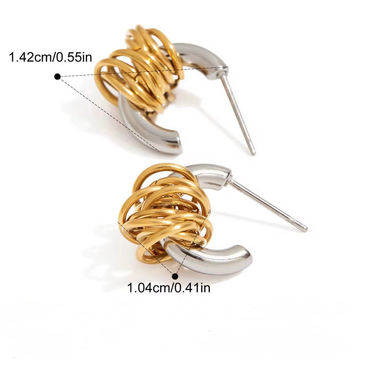 Angelina Two Tone Hoop Earrings XMTX Collections